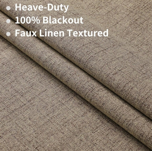 NIB - Joydeco 100% Blackout Curtains 2 Panel Set, 52*84" Linen - Picture 4 of 7